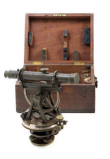 * An English Brass Theodolite Length of scope 10 inches.