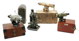 * A Group of Four Cased Theodolites Length of longest scope 10 1/2 inches.