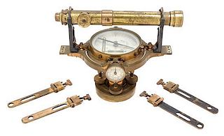 * An English Brass Surveyor's Transit Compass Base Width 10 1/2 inches.
