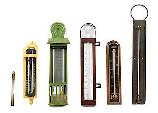 * A Group of Six Glass Thermometers Length of longest tube 12 1/2 inches.