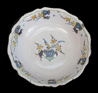 Continental Faience Earthenware Serving Bowl