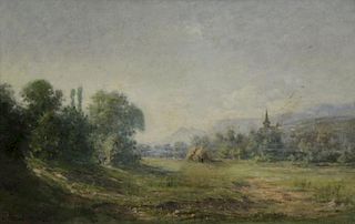 ROZIER, Jules. Oil on Canvas. French Landscape.