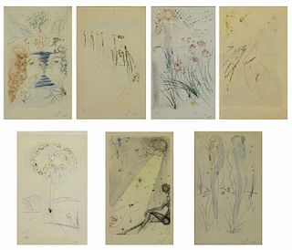 DALI, Salvador. 7 Etchings From "Song of Song of
