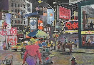 GAYDOS, Timothy. Pastel on Paper. Times Square.