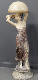 Antique Life Size Alabaster Figure of a Beauty as