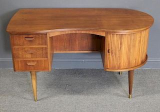MIDCENTURY. Danish Modern Desk with Tambour Front.