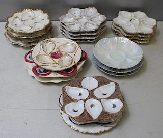 Lot of Assorted Porcelain Oyster Plates To Inc.