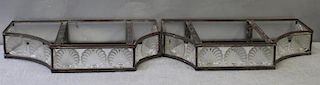 Pair of Art Deco Iron Consoles with Glass Shell