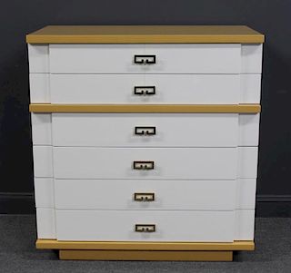 MIDCENTURY. Two Tone Lacquered Chest Signed