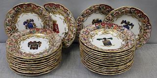 CAPO Di MONTI. Porcelain Armorial Plates & Bowls.