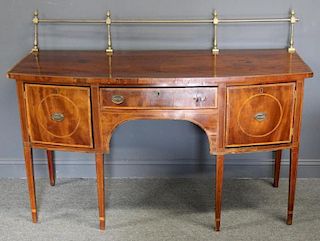 19 Century Mahogany Sideboard with Brass Gallery.