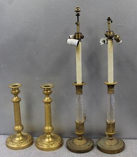 Lot of 2 Pairs of Fine Quality Candlesticks To Inc
