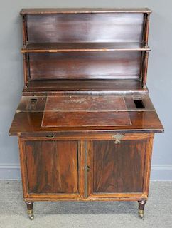 Regency Rosewood Inlaid Drop Front Desk / Cabinet