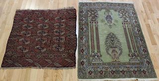 Lot of 2 Antique Finely Hand Woven Area