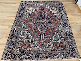 Antique &finely Hand Woven Heriz Style Carpet.