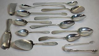 SILVER. Grouping of (13) Silver Serving Pieces.