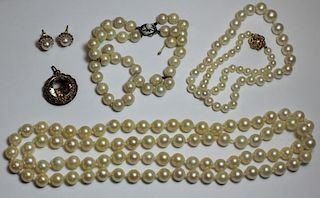 JEWELRY. Pearl and Gold Jewelry Grouping.