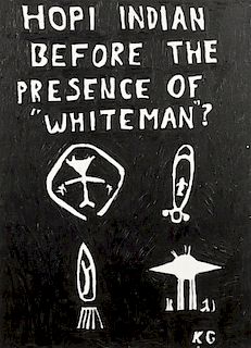 Ken Grimes (20th c.) "Hopi Indian Before The Presence of 'White man'?"