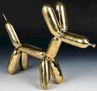 After Jeff Koons Bronze Balloon Dog Sculpture