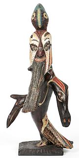 Brazilian (20th c.) Carved and Painted Wood Sculpture