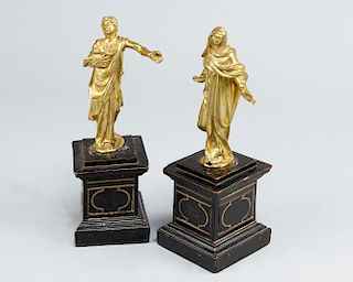 A pair of manieristic bronze sculptures