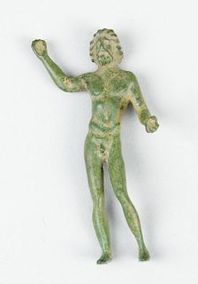 Bronze sculpture of a male godness in ancient manner