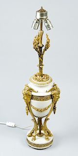 A French Classical Marble Vase Lamp