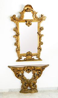 Florentine Mirror and Console