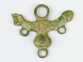 Erotic bronce amulet in ancient manner,
