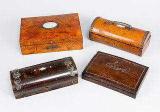 Lot of four early 19.th century boxes