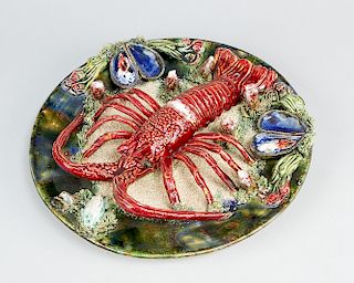 French Ceramic Plate in manner of Palissy