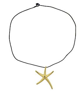 Tiffany &amp; Co Peretti 18K Gold Starfish Pendant Necklace