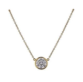 Tiffany &amp; Co Peretti 1.13ct Diamond By the Yard 18K Gold Necklace