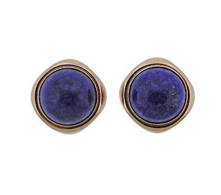 14k Gold Lapis Lazuli Earrings