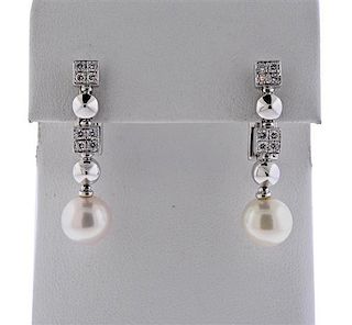 Bulgari Bvlgari Lucea 18K Gold Diamond Pearl Earrings