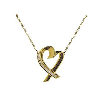 Tiffany &amp; Co Picasso  18K Gold Diamond Heart Necklace