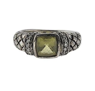 Scott Kay Sterling Silver Yellow Stone Ring