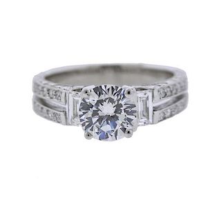 DeHago Platinum Diamond Engagement Ring Mounting