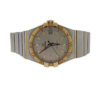 Omega Constellation 18k Gold Steel Quartz Watch