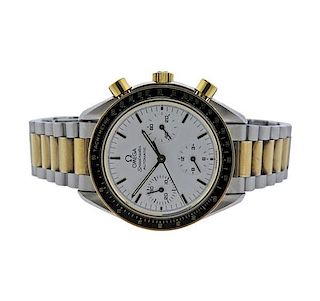 Omega Speedmaster 18K Gold Steel Automatic Chronograph Watch