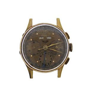 Heuer 18K Gold Chronograph Annual Calendar Watch