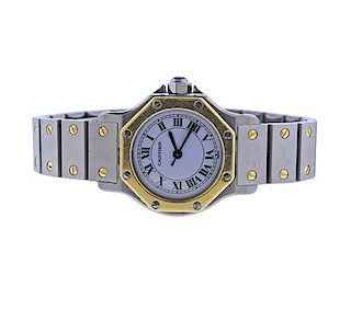 Cartier Santos 18k Gold Steel Automatic Watch