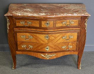Antique Louis XV Style Inlaid, Bronze Mounted
