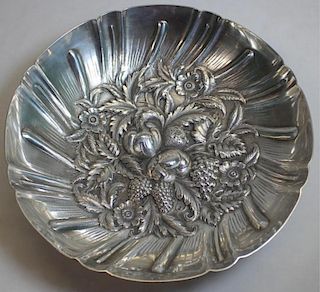 STERLING. S. Kirk Sterling Repousse Bowl.