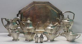 STERLING. 10 Pc. Gorham Tea Service with Tray.