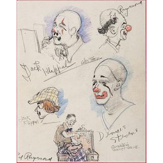 Glen Tracy (Cincinnati, 1883-1956), Four Graphite and Pencil Drawings