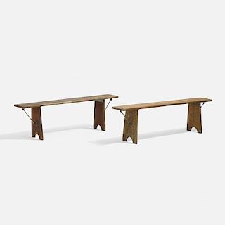 Swedish, benches, pair