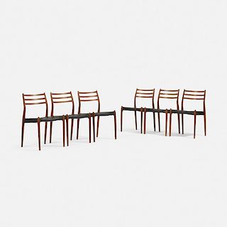 Niels O. Moller, dining chairs, set of six