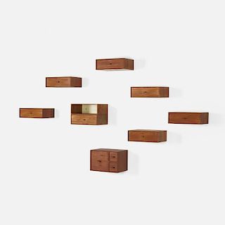 Uno and Osten Kristiansson, wall-mounted cabinets, set of eight