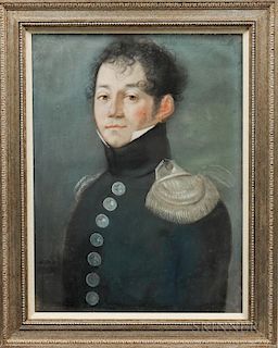 French School, 19th Century  Bust-length Portrait of a Military Officer